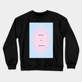 Embrace the Unknown Modern Geometric Aesthetic Pink and Blue Gradient Aura Crewneck Sweatshirt